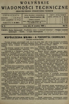 Wołyńskie Wiadomości Techniczne : organ Wołyńskiego Stowarzyszenia Techników. 1930, nr 9