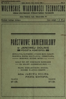 Wołyńskie Wiadomości Techniczne : organ Wołyńskiego Stowarzyszenia Techników. 1934, nr 1-2-3