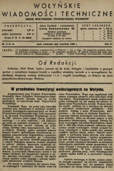 Wołyńskie Wiadomości Techniczne : organ Wołyńskiego Stowarzyszenia Techników. 1935, nr 4-5-6