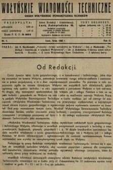 Wołyńskie Wiadomości Techniczne : organ Wołyńskiego Stowarzyszenia Techników. 1935, nr 7