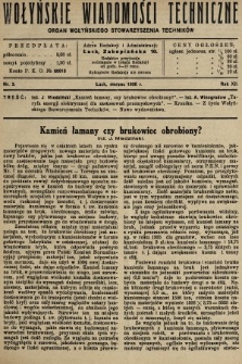 Wołyńskie Wiadomości Techniczne : organ Wołyńskiego Stowarzyszenia Techników. 1936, nr 3