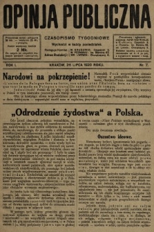 Opinja Publiczna : czasopismo tygodniowe. 1920, nr 7