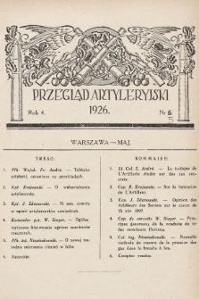 Przegląd Artyleryjski : organ artylerii, marynarki, uzbrojenia i przemysłu wojennego. 1926, nr 5