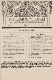 Przegląd Artyleryjski : organ artylerii, marynarki, uzbrojenia i przemysłu wojennego. 1927, nr 5