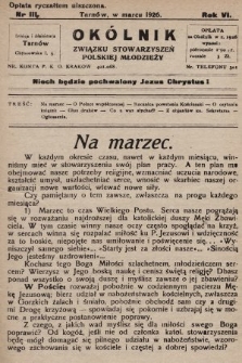 Okólnik Związku Stowarzyszeń Polskiej Młodzieży. 1926, nr 3