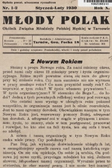 Młody Polak : okólnik Związku Młodzieży Polskiej Męskiej w Tarnowie. 1930, nr 1-2