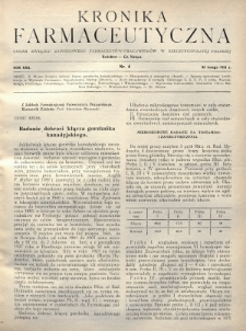 Kronika Farmaceutyczna : organ Związku Zawodowego Farmaceutów-Pracowników w Rzeczypospolitej Polskiej. 1931, nr 4