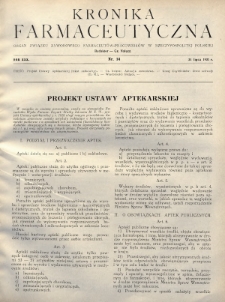 Kronika Farmaceutyczna : organ Związku Zawodowego Farmaceutów-Pracowników w Rzeczypospolitej Polskiej. 1931, nr 14