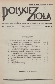 Polskie Zioła : miesięcznik poświęcony propagandzie zielarstwa. 1936, nr 1
