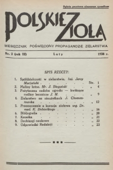 Polskie Zioła : miesięcznik poświęcony propagandzie zielarstwa. 1936, nr 2