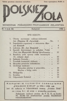 Polskie Zioła : miesięcznik poświęcony propagandzie zielarstwa. 1936, nr 4