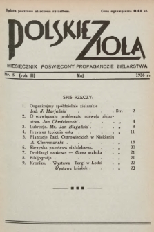 Polskie Zioła : miesięcznik poświęcony propagandzie zielarstwa. 1936, nr 5