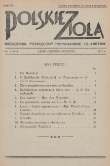 Polskie Zioła : czasopismo poświęcone propagandzie zielarstwa. 1937, nr 7-8-9
