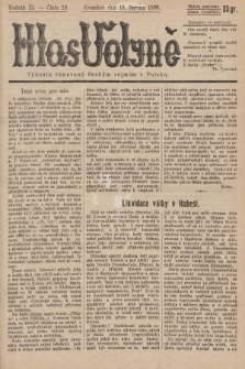 Hlas Volyně : týdeník, věnovaný českým zájmům v Polsku. 1936, č. 23