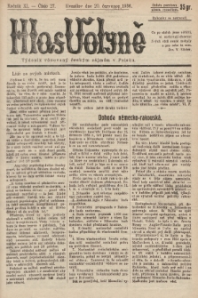 Hlas Volyně : týdeník, věnovaný českým zájmům v Polsku. 1936, č. 27