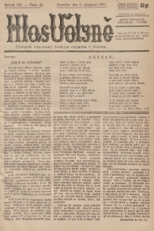 Hlas Volyně : týdeník, věnovaný českým zájmům v Polsku. 1937, č. 48