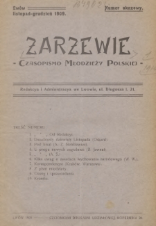 Zarzewie : czasopismo młodzieży polskiej. R. 1, 1909, nr okazowy