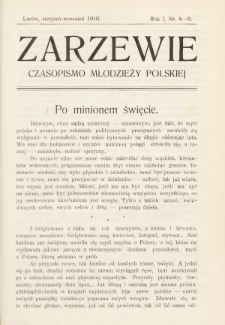Zarzewie : czasopismo młodzieży polskiej. R. 1, 1910, nr 8-9