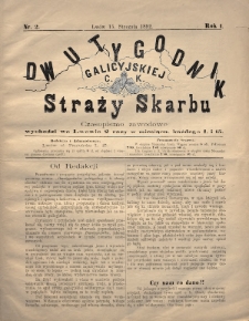 Dwutygodnik Galicyjskiej c. k. Straży Skarbu : czasopismo zawodowe. 1892, nr 2