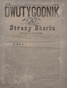 Dwutygodnik Galicyjskiej c. k. Straży Skarbu : czasopismo zawodowe. 1893, nr 2
