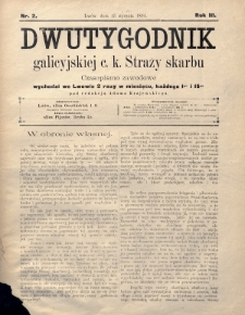 Dwutygodnik Galicyjskiej c. k. Straży Skarbu : czasopismo zawodowe. 1894, nr 2