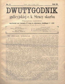 Dwutygodnik Galicyjskiej c. k. Straży Skarbu : czasopismo zawodowe. 1894, nr 3