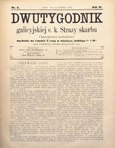 Dwutygodnik Galicyjskiej c. k. Straży Skarbu : czasopismo zawodowe. 1894, nr 8