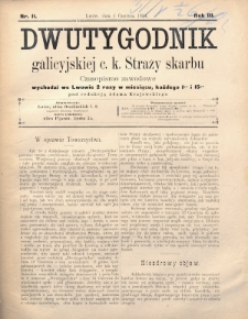 Dwutygodnik Galicyjskiej c. k. Straży Skarbu : czasopismo zawodowe. 1894, nr 11