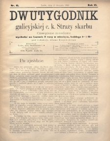 Dwutygodnik Galicyjskiej c. k. Straży Skarbu : czasopismo zawodowe. 1894, nr 16