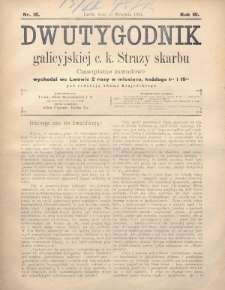 Dwutygodnik Galicyjskiej c. k. Straży Skarbu : czasopismo zawodowe. 1894, nr 18