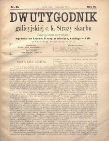 Dwutygodnik Galicyjskiej c. k. Straży Skarbu : czasopismo zawodowe. 1894, nr 21