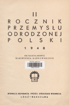 Rocznik Przemysłu Odrodzonej Polski. 1948