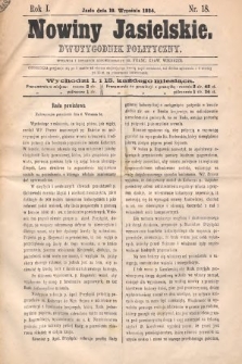 Nowiny Jasielskie : dwutygodnik polityczny. 1884, nr 18