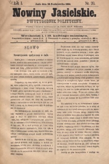 Nowiny Jasielskie : dwutygodnik polityczny. 1884, nr 20