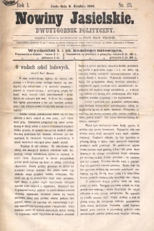 Nowiny Jasielskie : dwutygodnik polityczny. 1884, nr 23