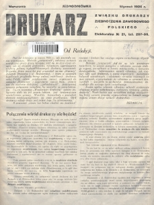 Drukarz : organ Związku Drukarzy Zjednoczenia Zawodowego Polskiego. 1926, Jednodniówka