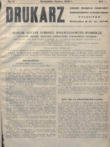 Drukarz : organ Związku Drukarzy Zjednoczenia Zawodowego Polskiego. 1926, nr 3