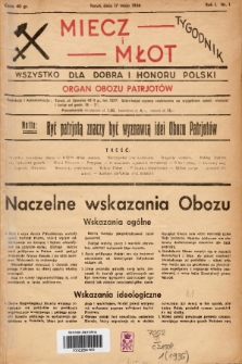 Miecz i Młot : wszystko dla dobra i honoru Polski : organ Obozu Patrjotów. 1936, nr 1