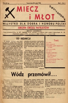 Miecz i Młot : wszystko dla dobra i honoru Polski : organ Obozu Patrjotów. 1936, nr 2