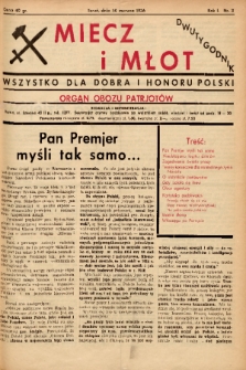 Miecz i Młot : wszystko dla dobra i honoru Polski : organ Obozu Patrjotów. 1936, nr 3