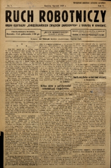 Ruch Robotniczy : organ centralny „Chrześcijańskich Związków Zawodowych” z siedzibą w Krakowie. 1925, nr 1