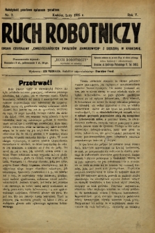 Ruch Robotniczy : organ centralny „Chrześcijańskich Związków Zawodowych” z siedzibą w Krakowie. 1925, nr 2