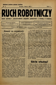 Ruch Robotniczy : organ centralny „Chrześcijańskich Związków Zawodowych” z siedzibą w Krakowie. 1925, nr 3