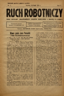 Ruch Robotniczy : organ centralny „Chrześcijańskich Związków Zawodowych” z siedzibą w Krakowie. 1925, nr 7
