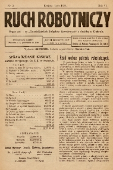 Ruch Robotniczy : organ centralny „Chrześcijańskich Związków Zawodowych” z siedzibą w Krakowie. 1930, nr 2