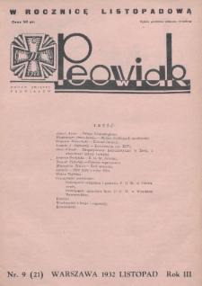 Peowiak : organ Związku Peowiaków. 1932, nr 9