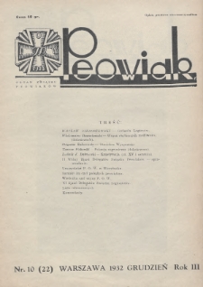 Peowiak : organ Związku Peowiaków. 1932, nr 10