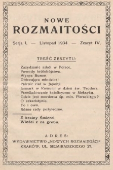 Nowe Rozmaitości. 1934, z. 4