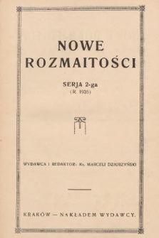 Nowe Rozmaitości. 1935, z. 1