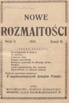 Nowe Rozmaitości. 1935, z. 2